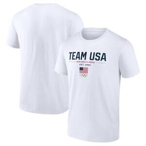TEAM USA Youth Team USA 2024 Olympics Gold Medal T-Shirt Large 14 - 16 White NWT